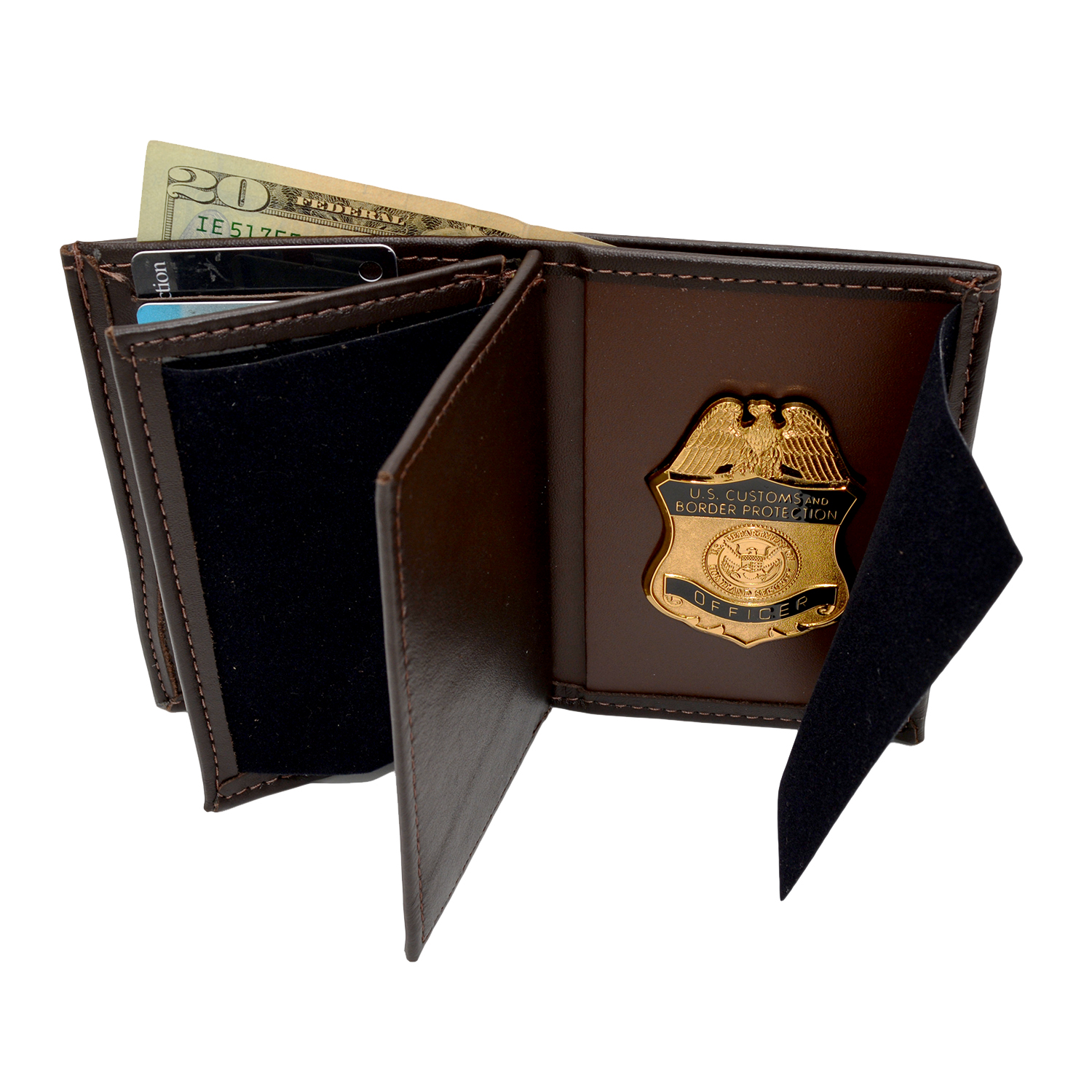 CBP Brown Leather Badge Wallet